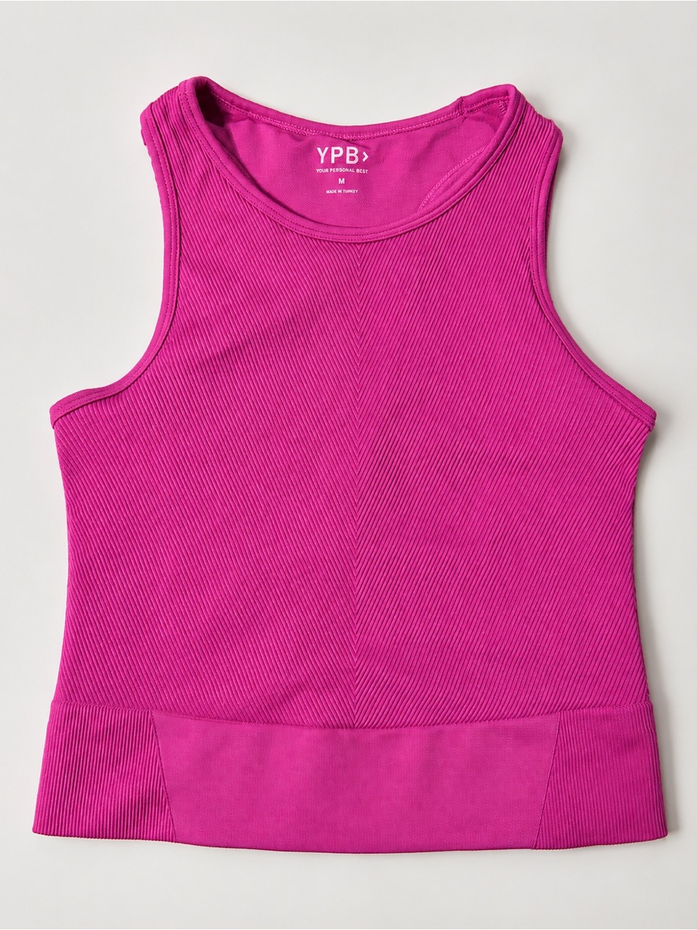 Abercrombie YPB Ribbed Racerback Crop Tank Top Pink Women’s Medium Activewear